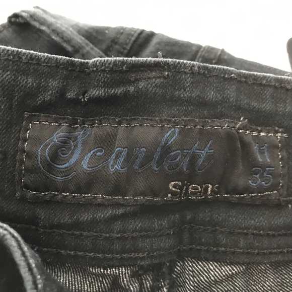 Y2K Scarlett Sirens Double Button Wide Leg Jeans Size 11 - 9/10 Fit Black - Picture 4 of 7